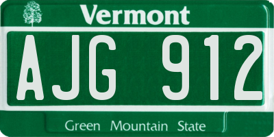 VT license plate AJG912