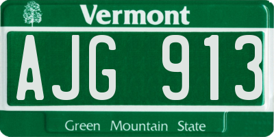 VT license plate AJG913
