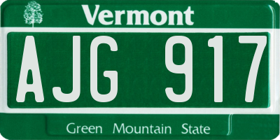 VT license plate AJG917