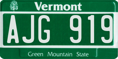 VT license plate AJG919