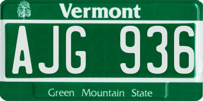 VT license plate AJG936
