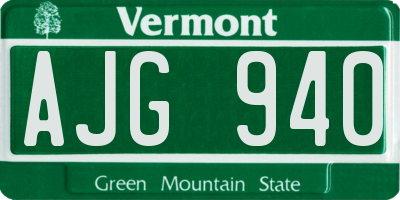VT license plate AJG940