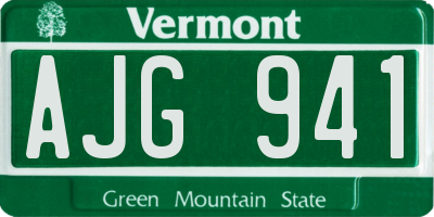 VT license plate AJG941