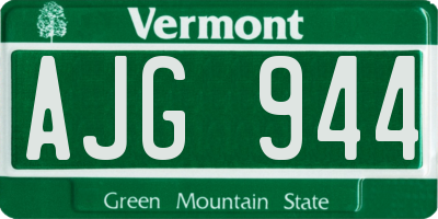 VT license plate AJG944