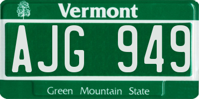 VT license plate AJG949