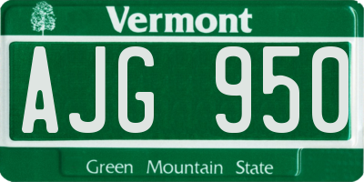 VT license plate AJG950