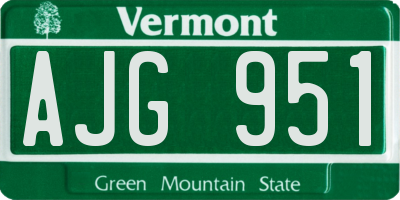 VT license plate AJG951