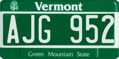 VT license plate AJG952