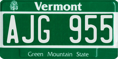 VT license plate AJG955