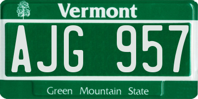 VT license plate AJG957