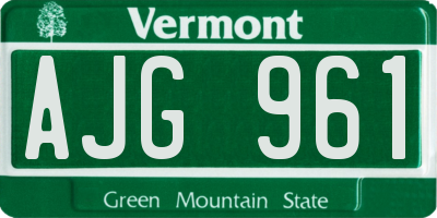VT license plate AJG961