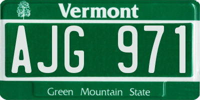 VT license plate AJG971