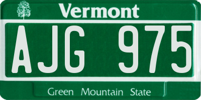 VT license plate AJG975