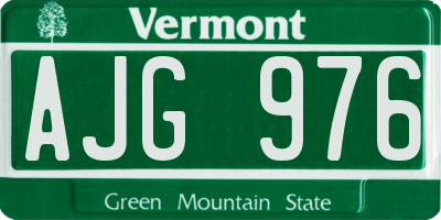 VT license plate AJG976