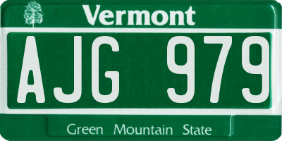 VT license plate AJG979
