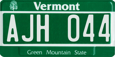 VT license plate AJH044