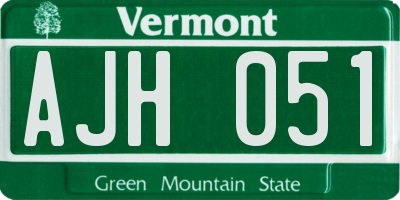 VT license plate AJH051