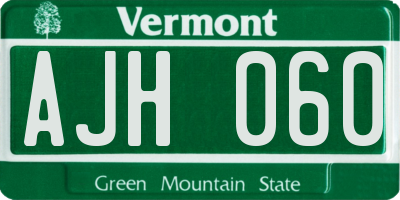 VT license plate AJH060