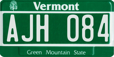 VT license plate AJH084
