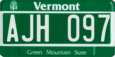 VT license plate AJH097