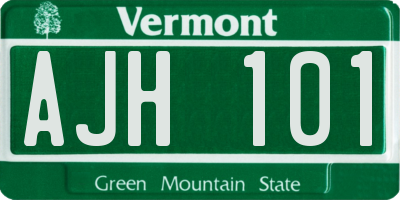 VT license plate AJH101