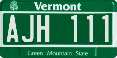 VT license plate AJH111