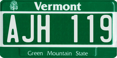 VT license plate AJH119
