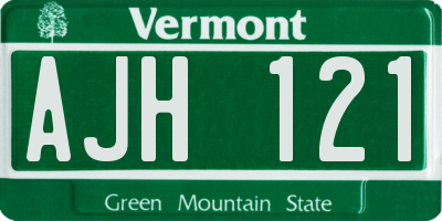 VT license plate AJH121