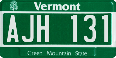 VT license plate AJH131