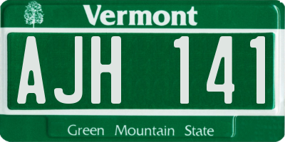 VT license plate AJH141