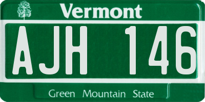VT license plate AJH146