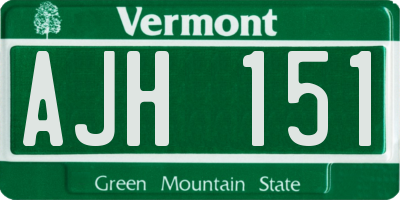 VT license plate AJH151