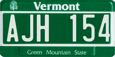 VT license plate AJH154