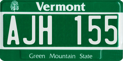 VT license plate AJH155