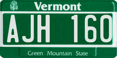 VT license plate AJH160