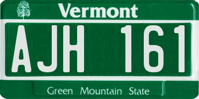 VT license plate AJH161