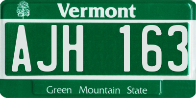 VT license plate AJH163