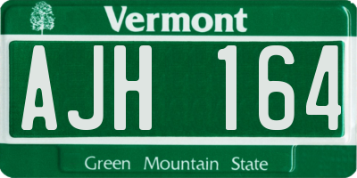 VT license plate AJH164