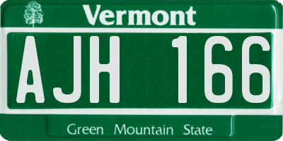 VT license plate AJH166