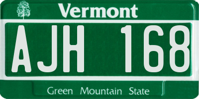 VT license plate AJH168
