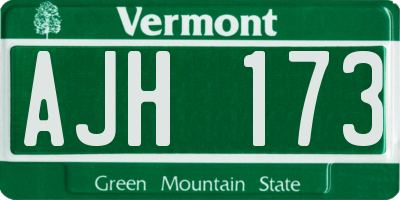 VT license plate AJH173