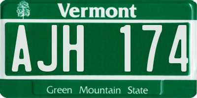 VT license plate AJH174