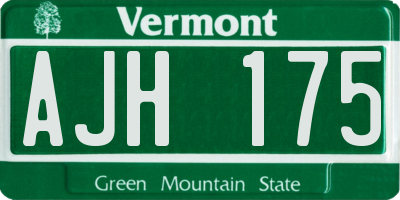 VT license plate AJH175