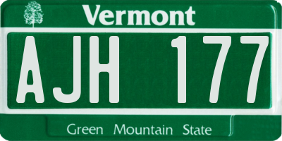 VT license plate AJH177