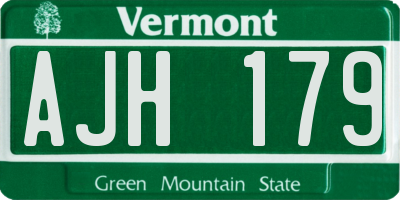 VT license plate AJH179