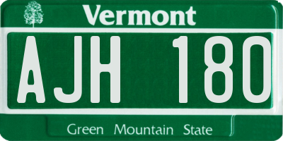 VT license plate AJH180