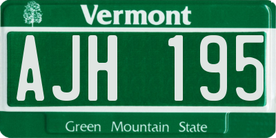 VT license plate AJH195