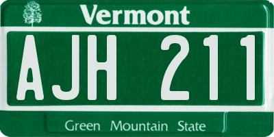 VT license plate AJH211