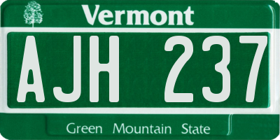 VT license plate AJH237