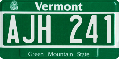 VT license plate AJH241